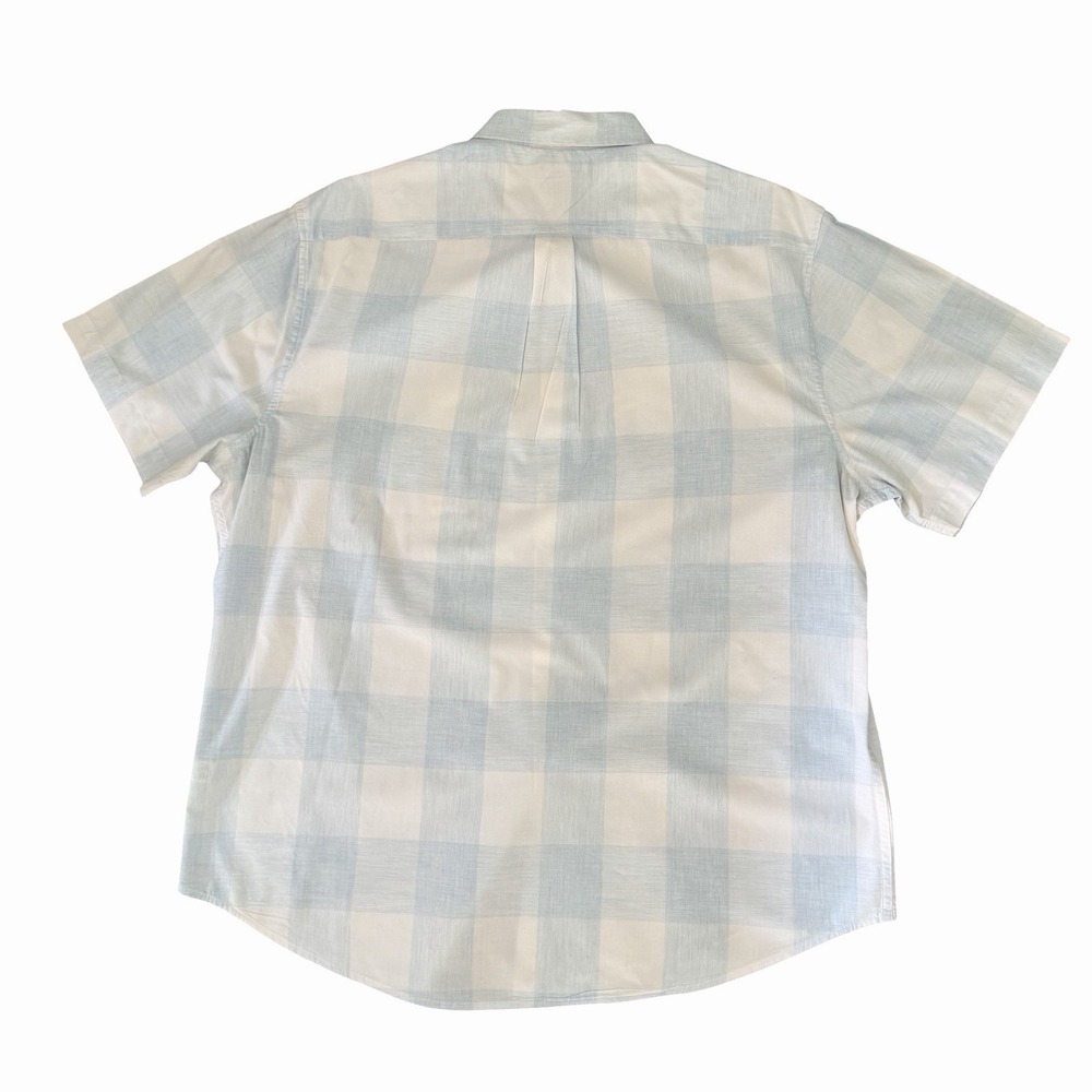 U.S. Polo Assn. XXL Blue/White Checkered Short Sleeve Button Front Oxford Shirt - Picture 8 of 9